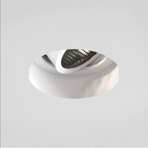 Trimless Slimline Round Adjustable Fire Rated IP20 Downlight Matt White GU10, Astro 1248019