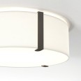 Salina 400 Ceiling Flush Light White Fabric / Bronze 1x ES/E27 Lamp, Astro Lighting 1463001