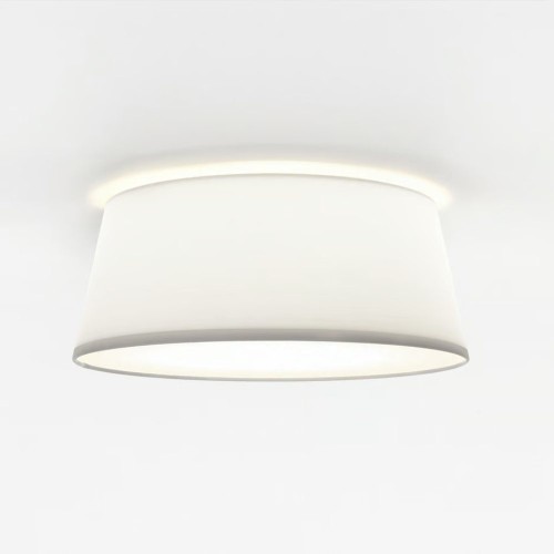 Fife 330 White Ceiling Flush Light Fabric Shade ES/E27 Lamp Astro Lighting 1471005