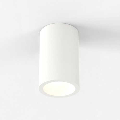 Osca 200 Round Fixed Surface Ceiling Spotlight White Plaster E27/ES Lamp (Paintable) Astro 1252011