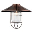 Firstlight 2306AC Crescent 1 Light Antique Copper Ceiling Pendant with Simple Cage