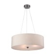 Phoenix Pendant with Cream Fabric Shade and Brushed Steel, Firstlight 2314CR Ceiling Light