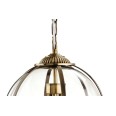 Firstlight Mayfair Pendant in Antique Brass Metalwork, Clear Glass Spherical Shade and Chain