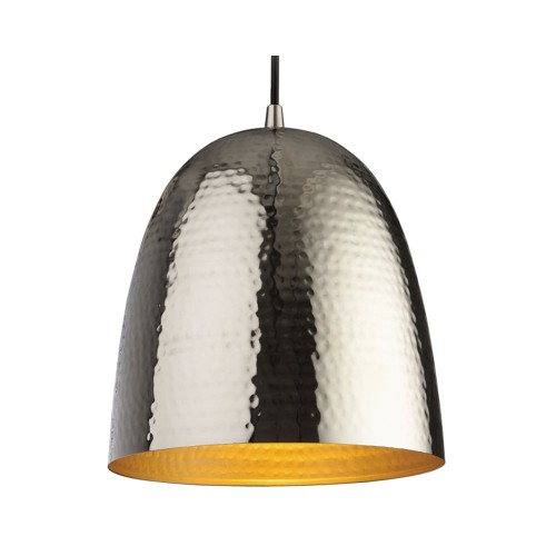 Assam Nickel Pendant Light with Matt Brass Interior E27 40W max. 1340mm drop Firstlight 8673