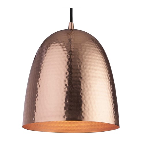 Assam Copper Pendant Light with Matt Copper Interior E27 40W max. 1340mm drop Firstlight 8674