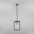 Homefield Pendant 450 Textured Black c/w Transparent Glass Shade IP23 E27/ES, Astro 1095033