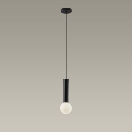 Mist Suspension Pendant in Black with Opal Glass Diffuser IP44 E14/SES, LEDS-C4 00-8337-05-F9 Bathroom Light