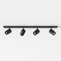 Koto Four Adjustable Wall/Ceiling Spotlights on Matt Black Bar GU10, Astro Lighting 1478007