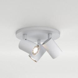 Ascoli Triple Ceiling Adjustable Spotlight on Round Base Textured White GU10, Astro 1286002