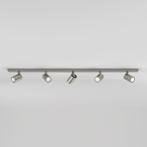 Ascoli Five Bar Ceiling Spotlight Matt Nickel Adjustable GU10 Lamps, Astro 1286061