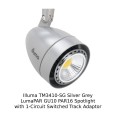 Illuma TM3410-SG/S Silver Grey LumaPAR GU10 PAR16 Spotlight with Single Circuit Switched Track Adaptor