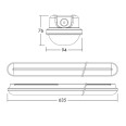 Julie Flex IP65 LED Batten c/w Diffuser 635mm 18W 4000K 2200lm c/w Flexible Bracket Sliders Thorn 96700023