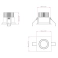 Aprilia Square Adjustable LED Downlight Anodised Aluminium 7W 3000K, Astro 1256006 (requires driver)