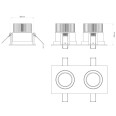 Aprilia Twin Adjustable LED Downlight 2700K Anodised Aluminium 2 x 6.1W, Astro 1256023 (requires driver)