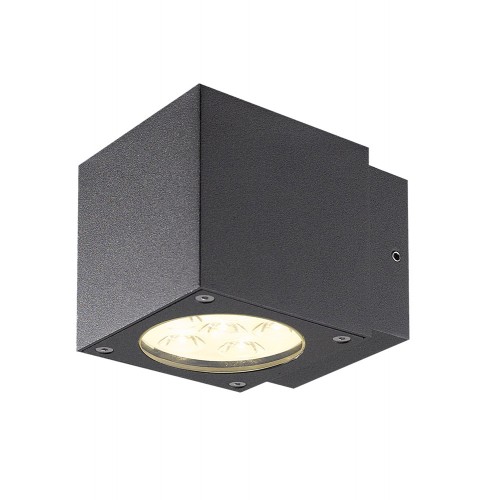 IP54 6W LED Decorative Cube Wall Light 3000K 160lm in Anthracite Black for Up/Down Lighting