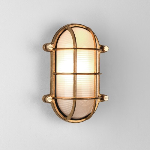 Thurso Oval Cast Brass Wall/Ceiling Light E27/ES Lamp IP44 Astro 1376006