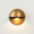 Tivola LED Round Outdoor Wall Light 2W 3000K IP65 Antique Brass 80mm Dia, Astro 1338003