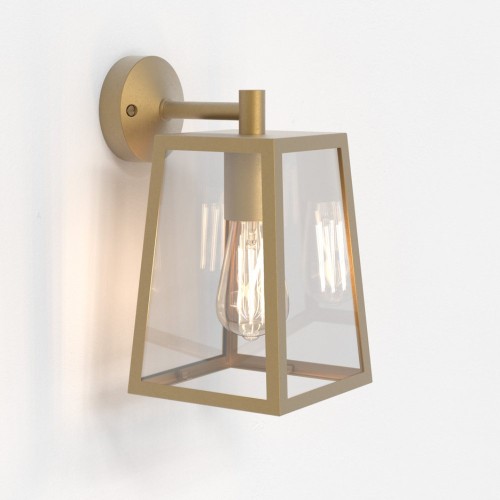 Calvi 215 Outdoor Wall Lantern Antique Brass c/w Clear Glass Diffuser IP23 E27/ES Astro 1306005