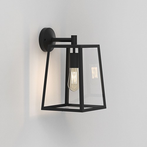 Calvi 305 Outdoor Wall Lantern Textured Black c/w Clear Glass Diffuser IP23 E27/ES Astro 1306011