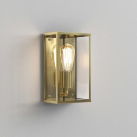 Homefield Exterior Wall Light Natural Brass c/w Clear Glass Diffuser IP44 ES/E27 Astro 1095034