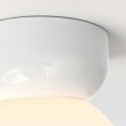 Lyra 180 Ceiling Bathroom Light Gloss Glaze White Ceramic c/w White Globe Diffuser E27/ES, Astro 1472004