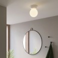 Lyra 180 Ceiling Bathroom Light Gloss Glaze White Ceramic c/w White Globe Diffuser E27/ES, Astro 1472004