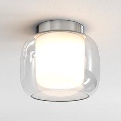 Aquina Ceiling 240 Bathroom Ceiling Light Polished Chrome c/w Glass Diffuser IP44 E27/ES Astro 1450003