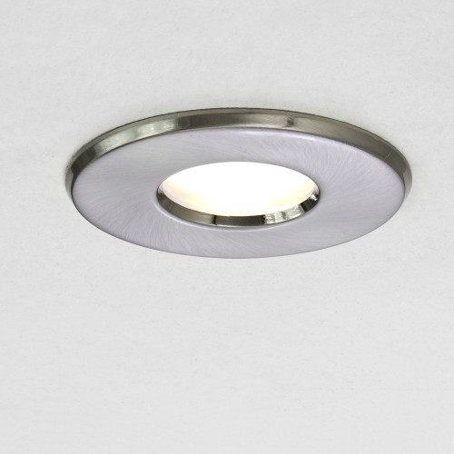 Kamo Brushed Nickel Round Fixed Bathroom Downlight IP65 with Frosted Glass 6W LED GU10, Astro 1236015