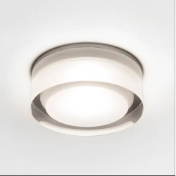 Vancouver Round 90 LED Ceiling Light Clear Acrylic with Glass Diffuser 6W 3000K IP44, Astro 1229012