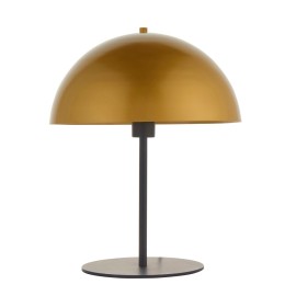 Dupoy Table Lamp in Satin Gold Dome Shade with Bronze Stand E27/ES c/w Inline Switch on 1.5m Black Lead