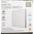 3 Gang Kinetic Push Switch in White IP65 No Wiring Required Forum Lighting CUL-40035