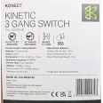 3 Gang Kinetic Push Switch in White IP65 No Wiring Required Forum Lighting CUL-40035