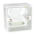 1 Gang Surface Box 50mm Depth White Moulded with Rounded Edges, BG Nexus 877 Single Surface Backbox