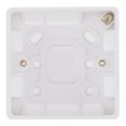 1 Gang Surface Mounting Box 19mm Deep White Moulded Round Edge, BG Nexus 893 Square Pattress Box