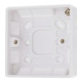 1 Gang Surface Mounting Box 19mm Deep White Moulded Round Edge, BG Nexus 893 Square Pattress Box