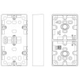 Dual Surface Pattress Box 37mm White Moulded with Round Edge, BG Nexus 896 2x1 Surface Backbox