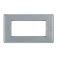 BG Metal Clad 2 Euro Module Faceplate for up to 4 Modules, BG Electrical MC5EMR4 Rectangular Front Plate only