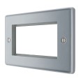 BG Metal Clad 2 Euro Module Faceplate for up to 4 Modules, BG Electrical MC5EMR4 Rectangular Front Plate only