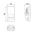 BT Telephone Master Socket with IDC Terminal Euro Module in Grey 25mm x 50mm, BG Electrical EMBTMIG