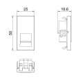 BT Telephone Secondary Socket Screw Terminal Euro Module in Grey 25mm x 50mm, BG Electrical EMBTSSG