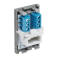 BT Telephone Secondary Socket Screw Terminal Euro Module in Grey 25mm x 50mm, BG Electrical EMBTSSG