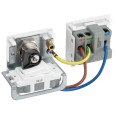 Key Controlled Switched 13A Socket Euro Module in White 2x2G Modules 100 x 50mm (Lockable Socket)