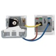 Key Controlled Switched 13A Socket Euro Module in White 2x2G Modules 100 x 50mm (Lockable Socket)