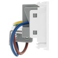 Key Controlled Switched 13A Socket Euro Module in White 2x2G Modules 100 x 50mm (Lockable Socket)