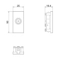 TV/FM Isolated Connection Euro Module Screw Terminals in Grey 25x50mm, BG EMNSITVG Co-ax Euro Module