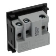 13A style Unswitched Universal Socket 2M Euro Module Black rated at 10A 50x50mm BG Electrical EMUNVB-01