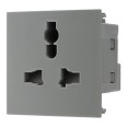 13A style Unswitched Universal Socket 2M Euro Module Grey rated at 10A 50x50mm BG Electrical EMUNVG-01