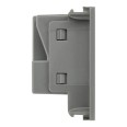 13A style Unswitched Universal Socket 2M Euro Module Grey rated at 10A 50x50mm BG Electrical EMUNVG-01