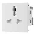 13A style Unswitched Universal Socket 2M Euro Module White rated at 10A 50x50mm BG Electrical EMUNVW-01