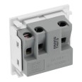 13A style Unswitched Universal Socket 2M Euro Module White rated at 10A 50x50mm BG Electrical EMUNVW-01